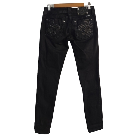 Miss Me Women's Black Jeans Embroidered/Embellished Size 28 - Picture 2 of 12